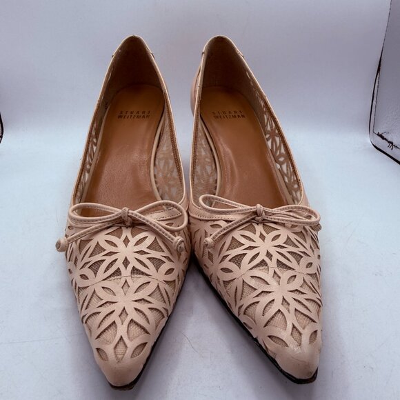 ✨ Stuart Weitzman “Kokomo” Mimosa Kid Leather Cutout Kitten Heels – Size 7.5 – - Picture 3 of 10